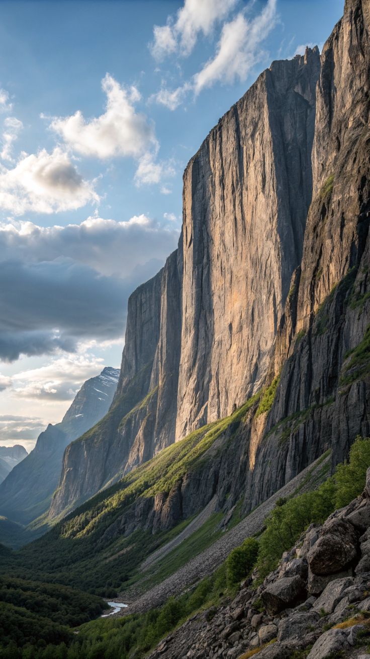 Dramatic mountain valley landscape